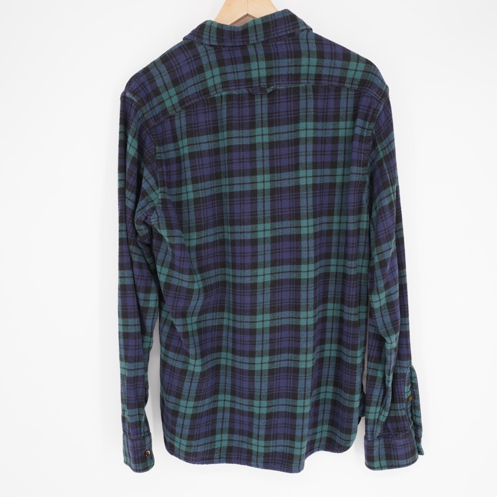 Alex Mill Flannel Button Down Shirt M Plaid Blue Green Cotton Heritage Classic - Picture 2 of 12